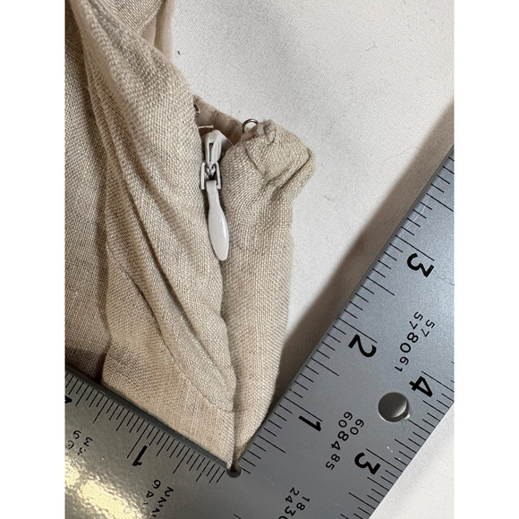 Los Angeles Atelier Cotton & Other Stories Linen Midi Dress Beige Boho Size 6 - Picture 11 of 14